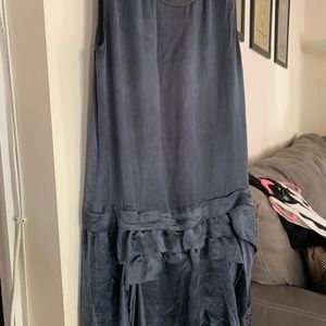 Theory satin grey blue dress small